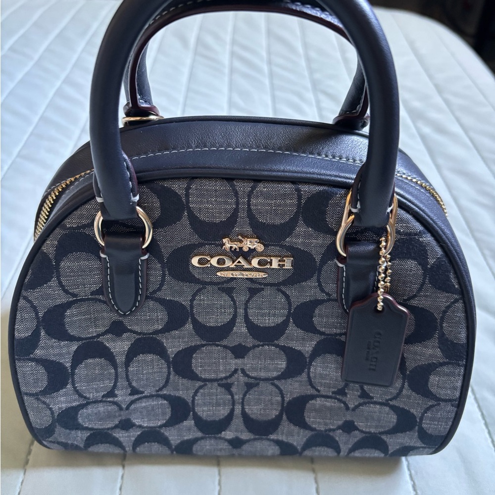 Coach Navy and Denim Crossbody Bag